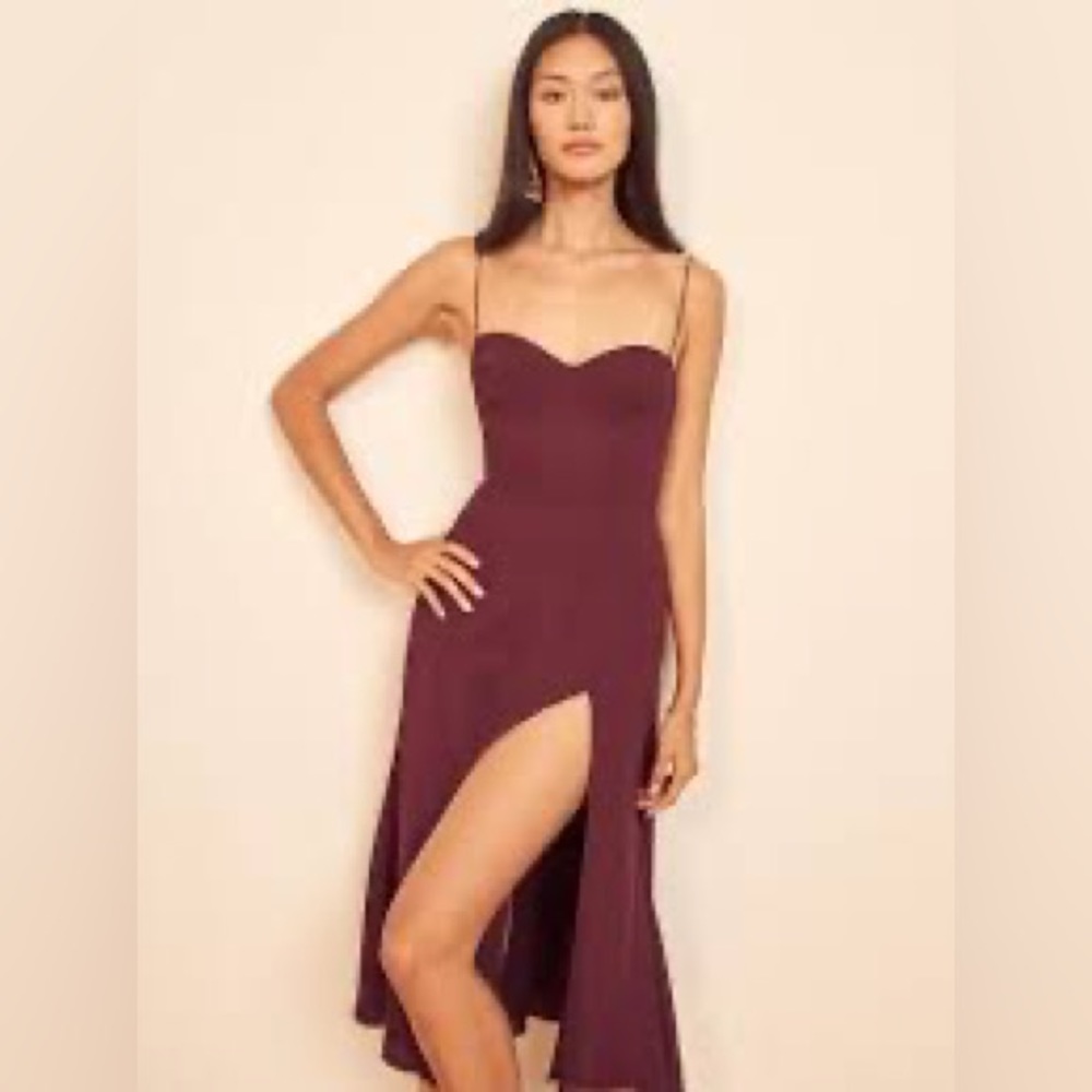 Reformation Juliette dress in plum *like new*